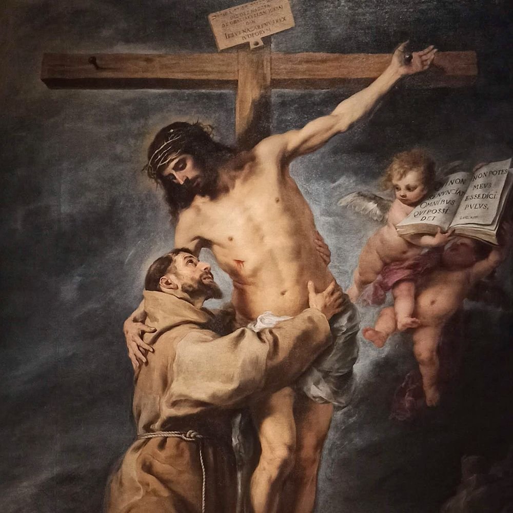 San francisco abrazando al Crucificado de Murillo
